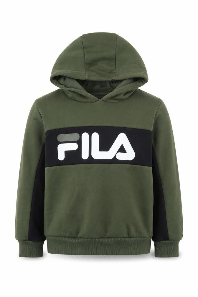 Fila Boys Green Pullover Hoodie 10-11 Yrs - Logo Graphic