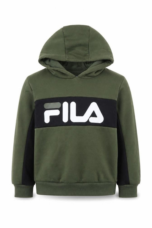 Fila Boys Green Pullover Hoodie 10-11 Yrs - Logo Graphic