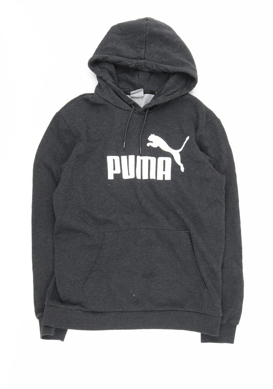 Puma Men's Grey M Hoodie with Logo Accent