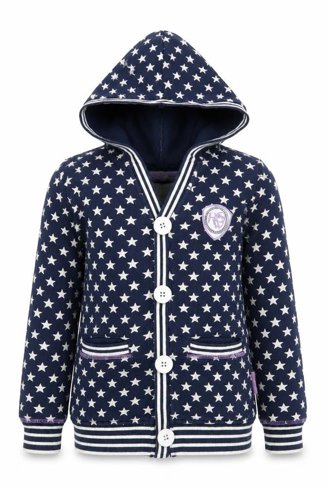 Horseware Girls' Blue Stars Hooded Cardigan 5-6 Years