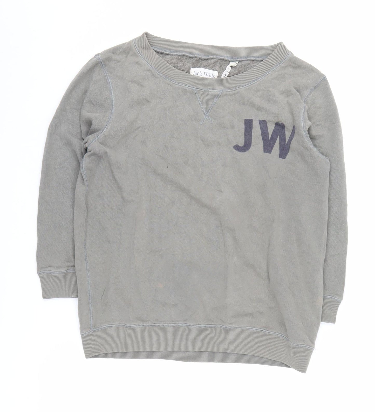 Jack Wills Women Grey Pullover Sweatshirt UK 10