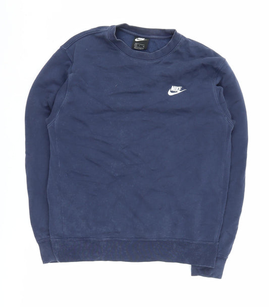 Nike Men's Blue Crew Neck Sweatshirt - Small