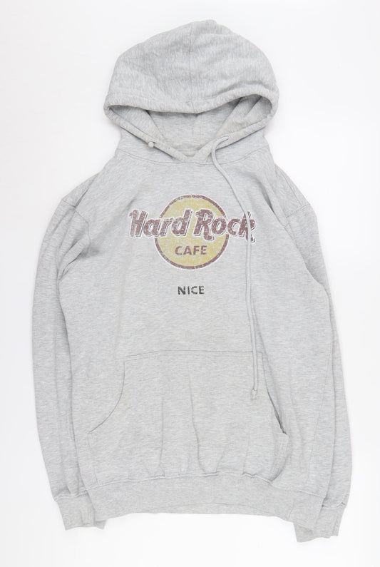 Hard Rock Cafe Men's Grey Hoodie Large Pullover
