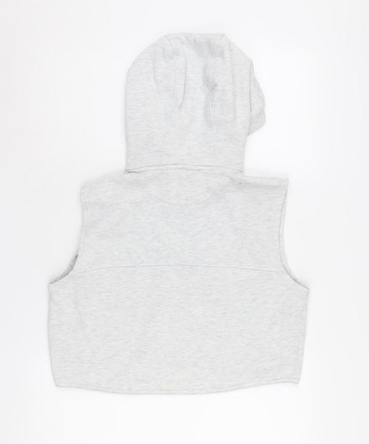 Pink Soda Sport Women's Grey Sleeveless Hoodie Vest, Size 10