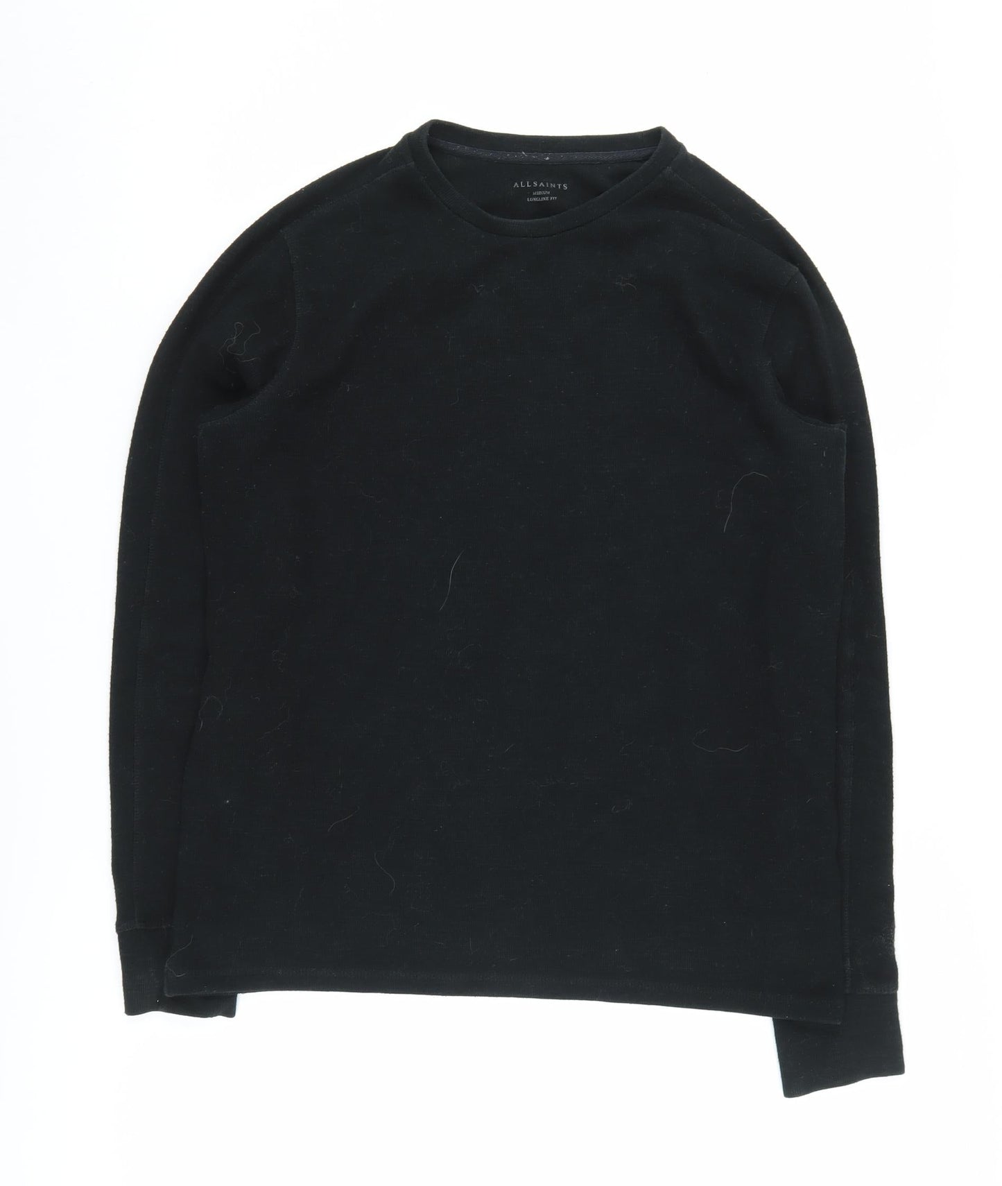 AllSaints Men's Black Long Sleeve T-Shirt, Medium