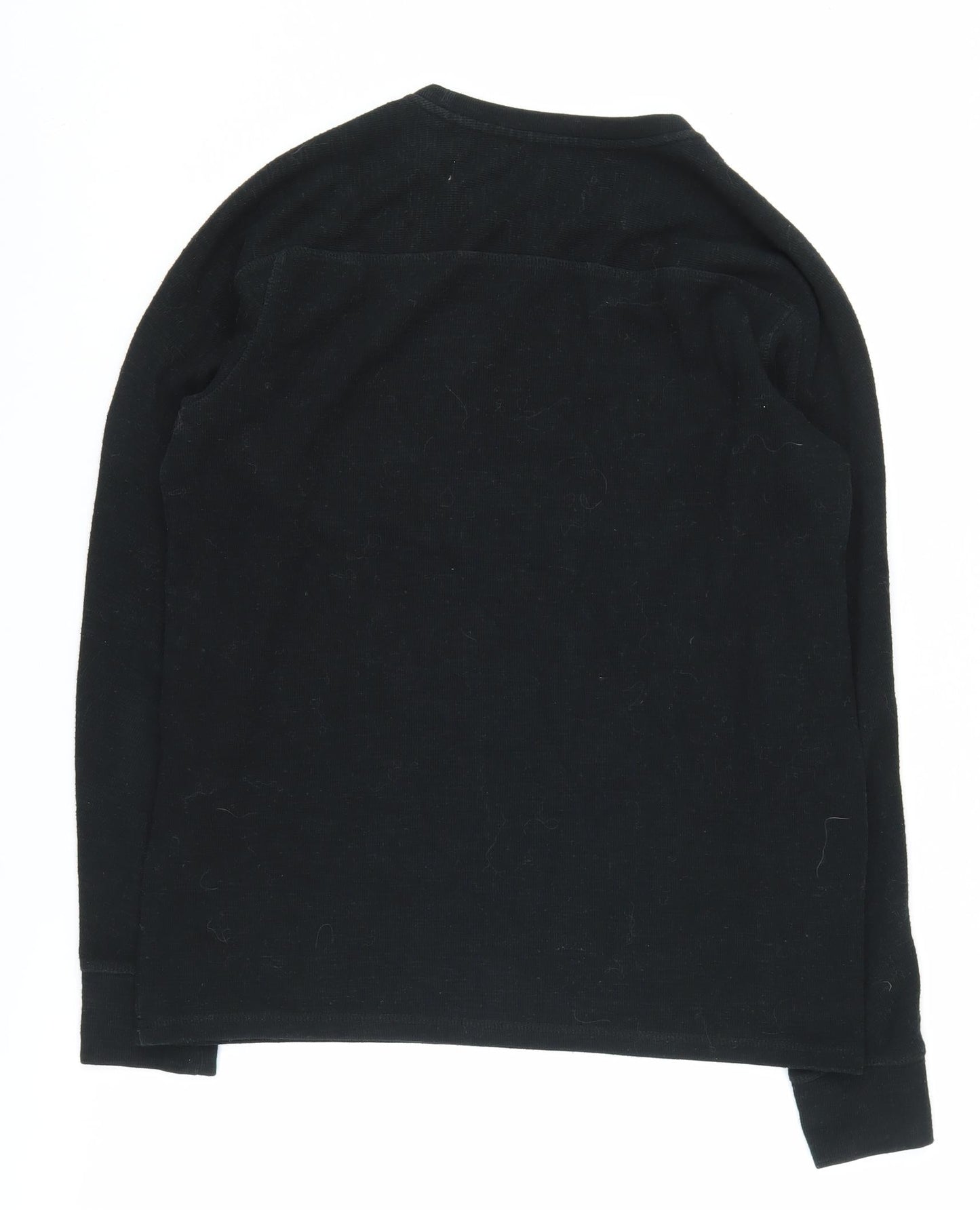 AllSaints Men's Black Long Sleeve T-Shirt, Medium