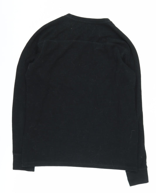 AllSaints Men's Black Long Sleeve T-Shirt, Medium