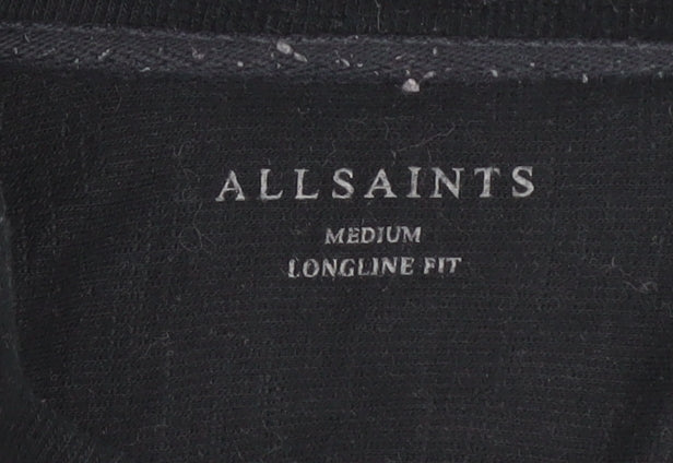 AllSaints Men's Black Long Sleeve T-Shirt, Medium