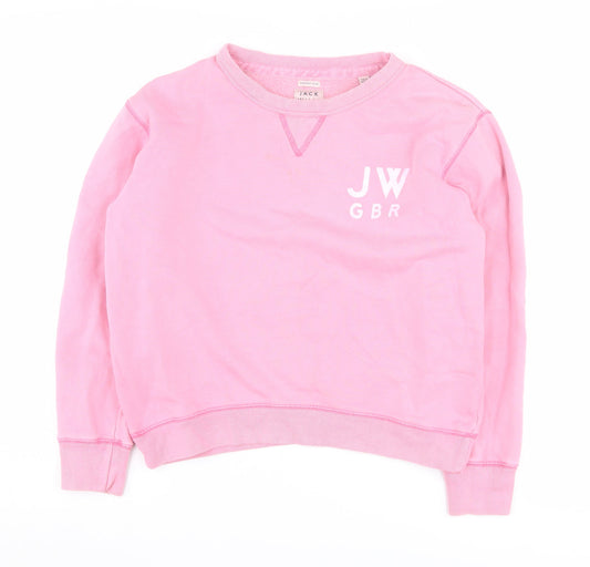 Jack Wills Women's Pink Crew Neck Sweatshirt Size 10