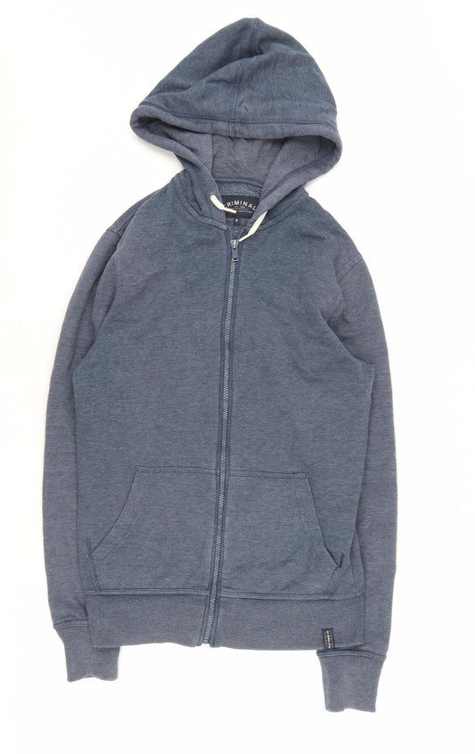 Criminal Men's Blue Full Zip Hoodie S