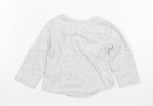 Disney Girls Grey Long Sleeve T-Shirt, 6-9 Months, Cartoon Theme