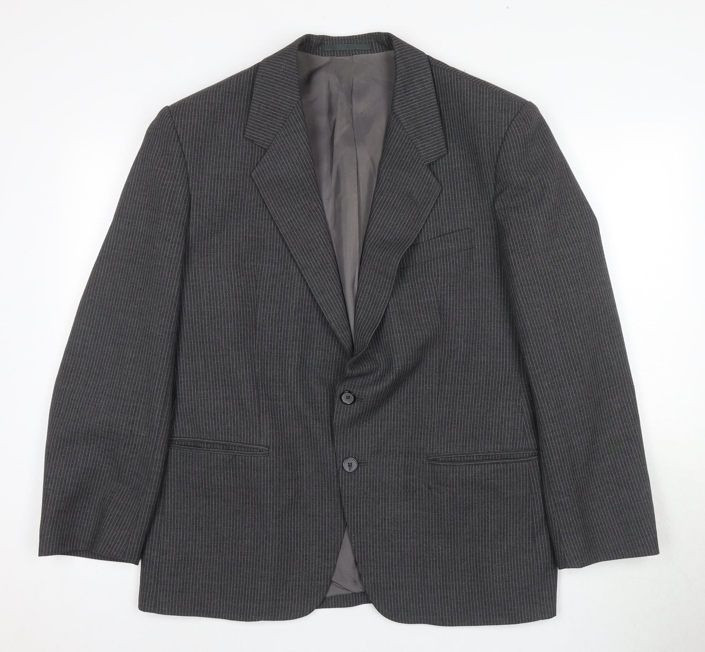 C&A Men's Grey Pinstripe Blazer 42 Regular Fit