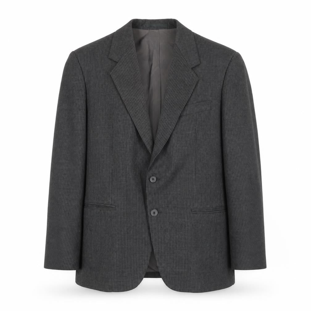 Front view of C&A Men's Grey Pinstripe Blazer 42 Regular Fit