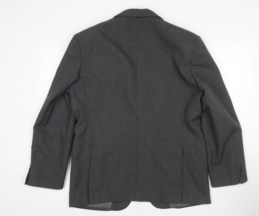 C&A Men's Grey Pinstripe Blazer 42 Regular Fit
