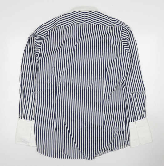 Hawes & Curtis Men's Blue Striped Slim Fit Dress Shirt