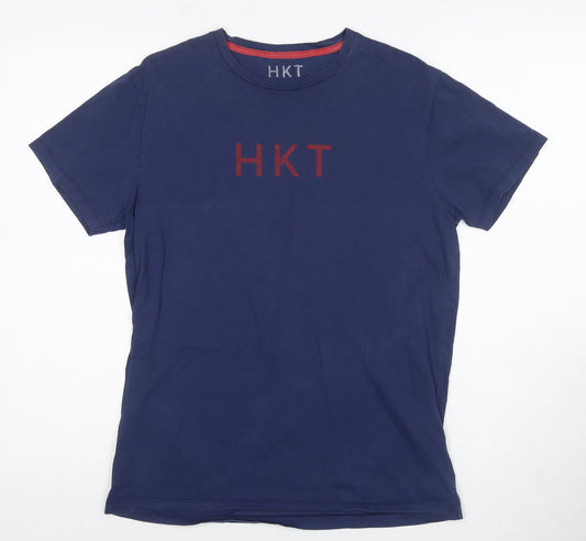 Hackett Men's Blue Logo T-Shirt, Size S, Crew Neck