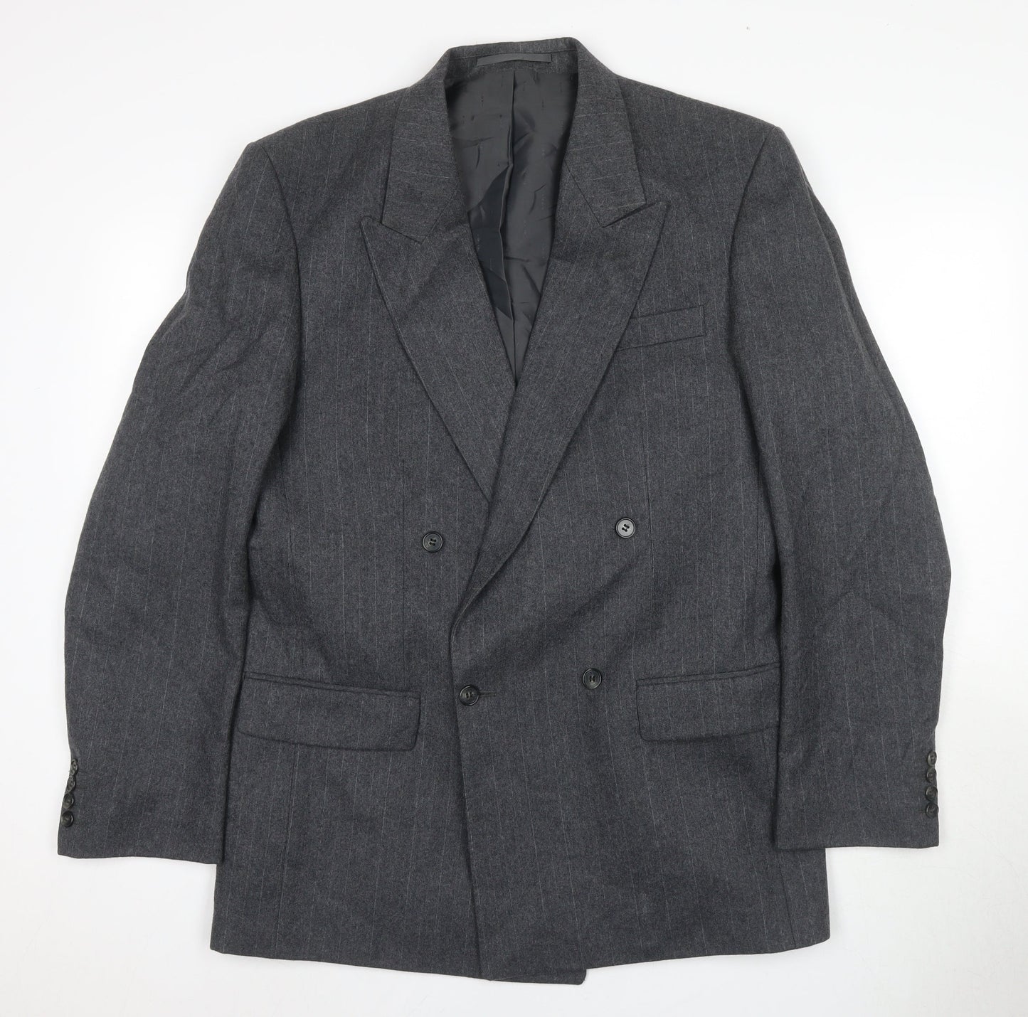 Centaur Men's Grey Size 40L Double-Breasted Blazer
