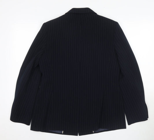 Viyella Women's Black Pinstripe Suit Jacket Size 12