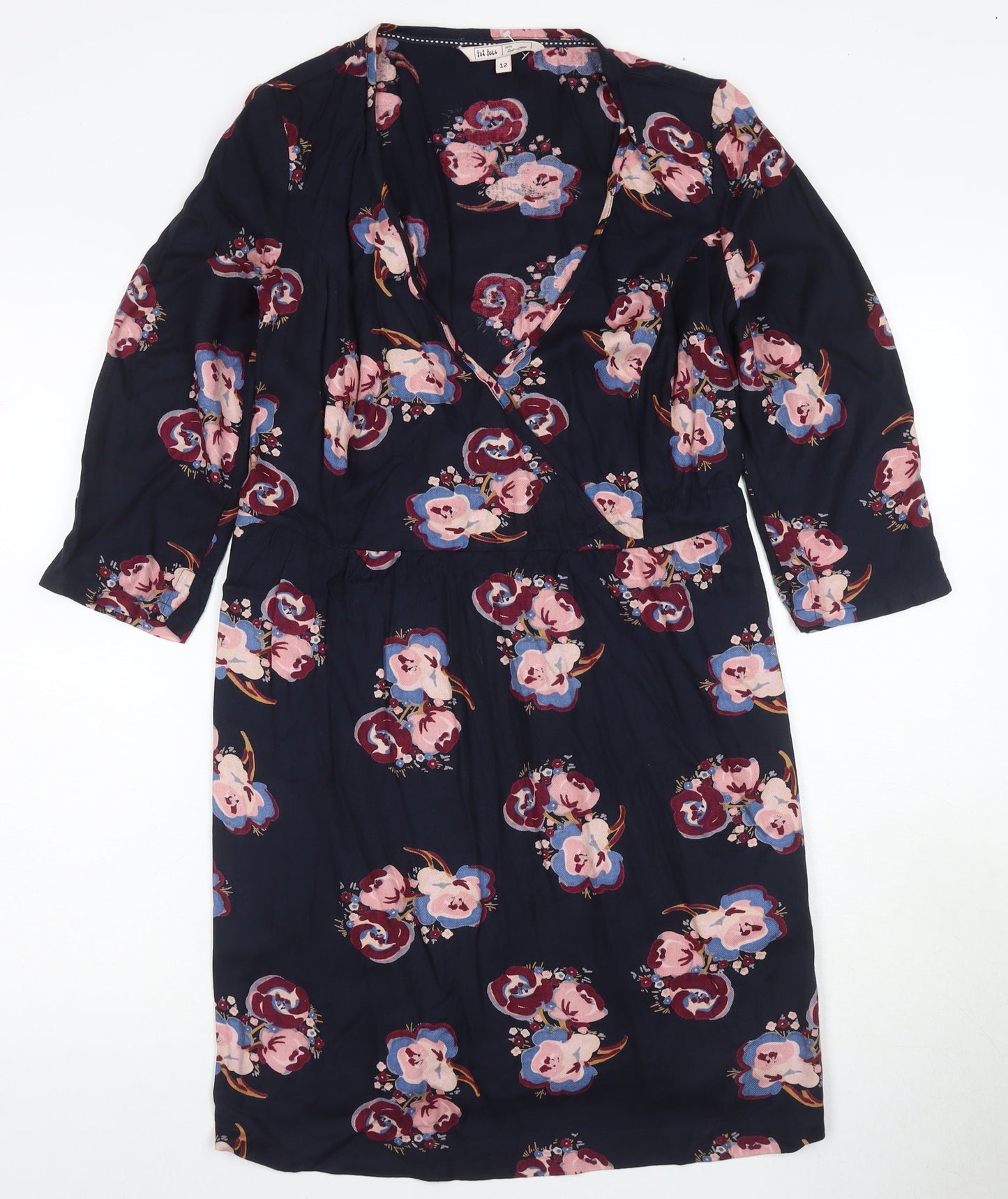 Fat Face Women's Multicoloured Viscose Wrap Dress - Size 12