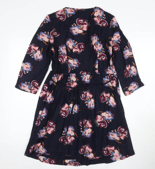 Fat Face Women's Multicoloured Viscose Wrap Dress - Size 12