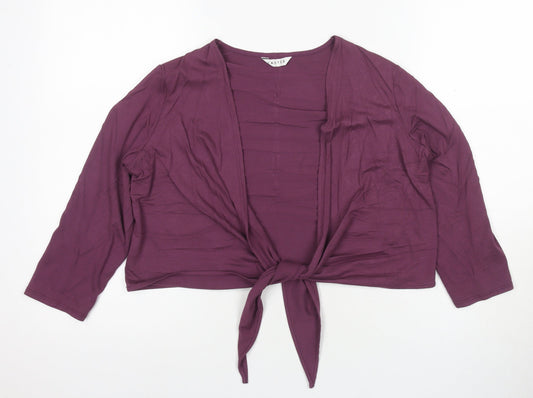 Eastex Women's Purple V-Neck Tie Front Cardigan - Size 10