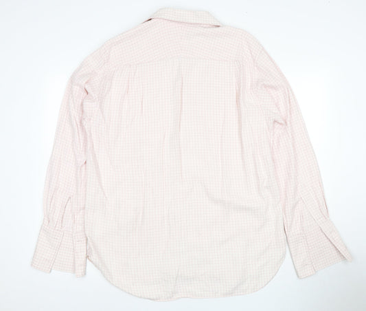 Daniel Hechter Men's Pink Check Cotton Dress Shirt M