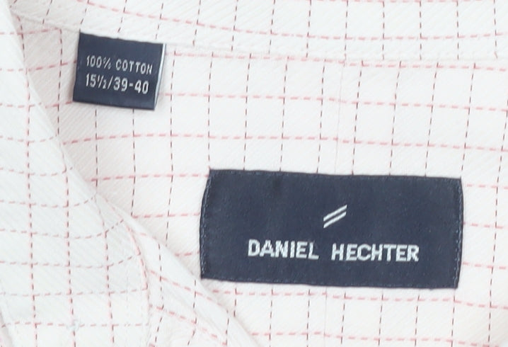 Daniel Hechter Men's Pink Check Cotton Dress Shirt M