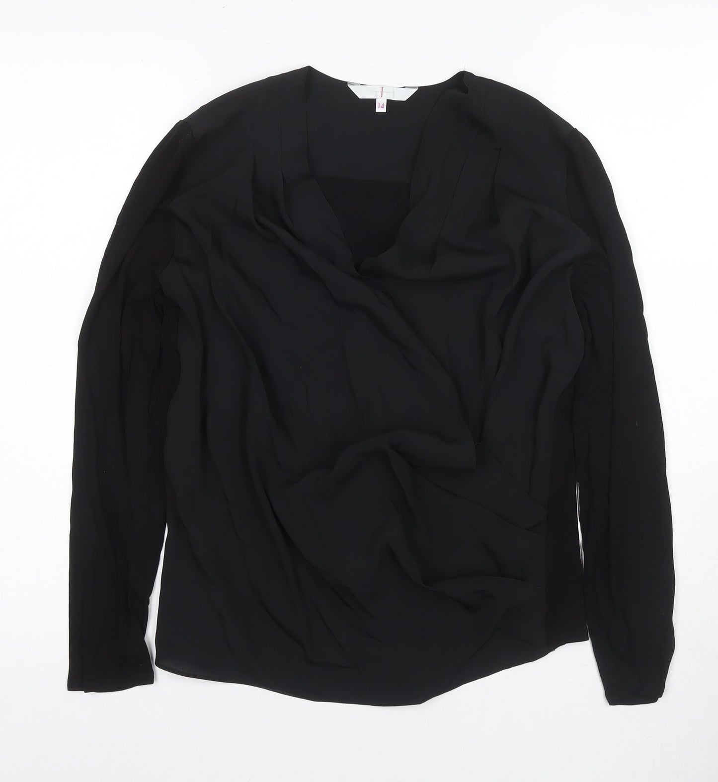 Jaeger Women's Black V-Neck Blouse Size 14