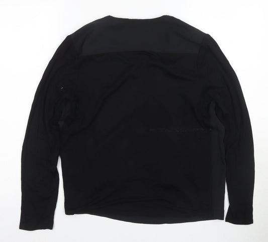 Jaeger Women's Black V-Neck Blouse Size 14