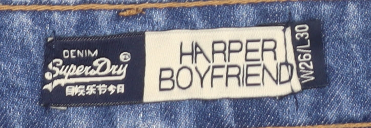 Superdry Women's Blue Skinny Jeans, L, Distressed, Comfortable