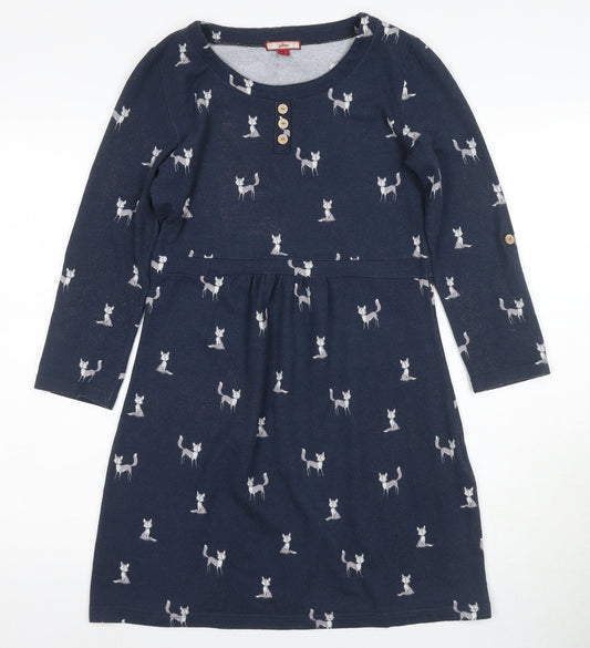 Joe Browns Women's Blue Animal Print A-Line Dress, Size 8