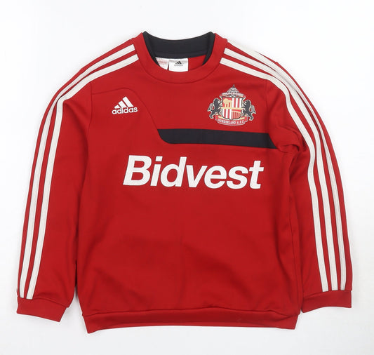 Adidas Boys Red Pullover Sweatshirt, Size 8, Football Graphic