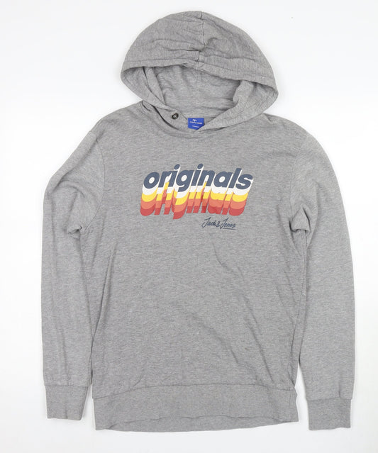 Jack & Jones Grey Pullover Hoodie, Men's S