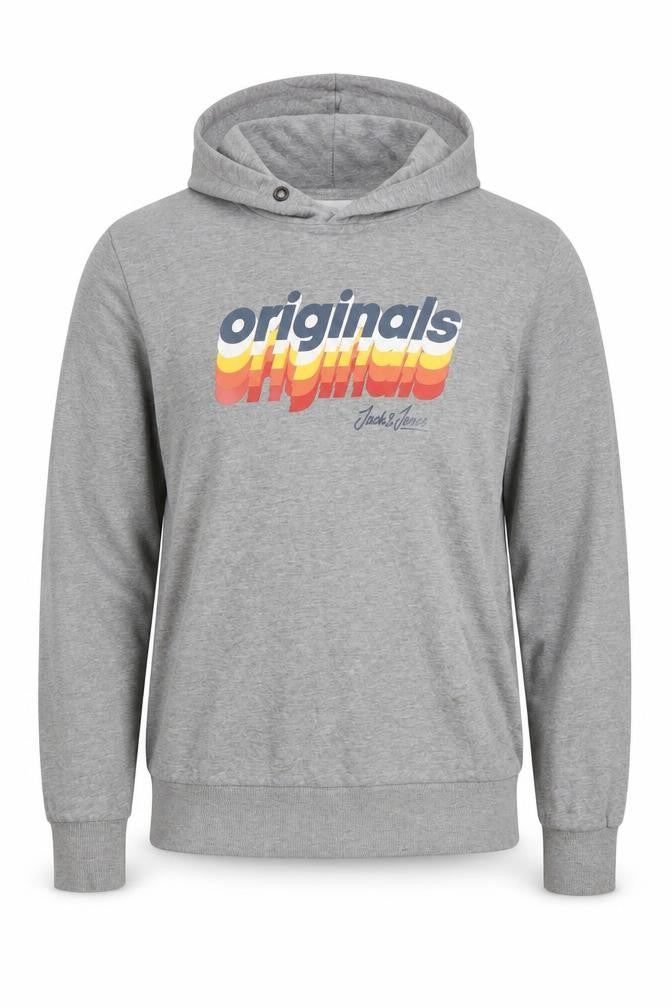 Mens UK S Regular JACK & JONES Grey Pullover Hoodie