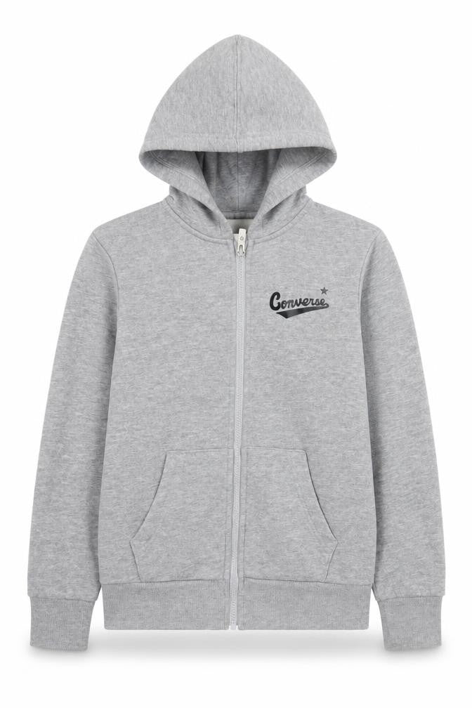 Converse Boys Grey Full Zip Hoodie, Size 10-12 Years
