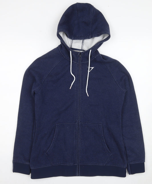 Gymshark Men's Blue Full Zip Fleece Hoodie M
