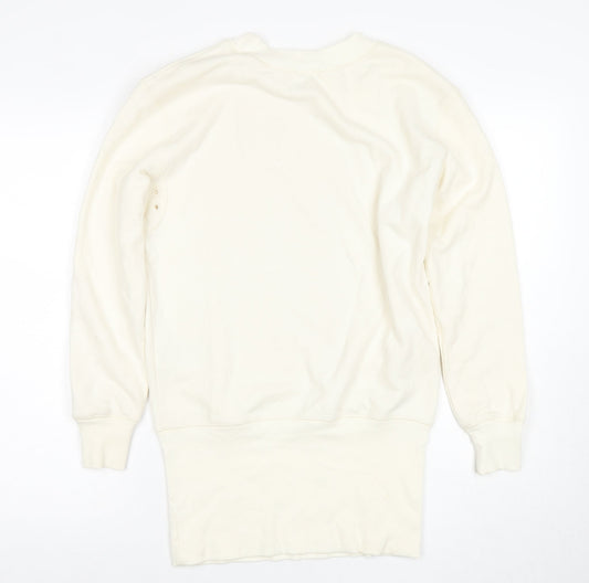 Whistles Women's Ivory Crew Neck Sweatshirt Size S