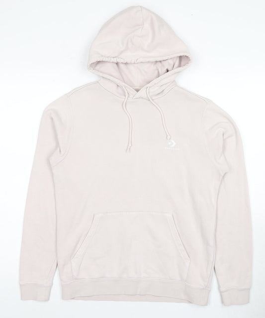Converse Beige Unisex XS Pullover Hoodie with Logo