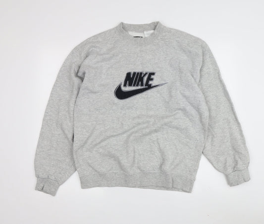 Nike Men's Grey Pullover Logo Sweatshirt M