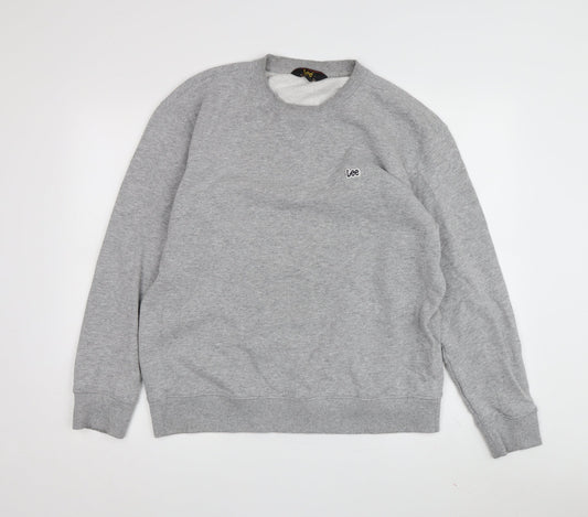 Lee Men's Grey Pullover Sweatshirt, M, Regular Fit