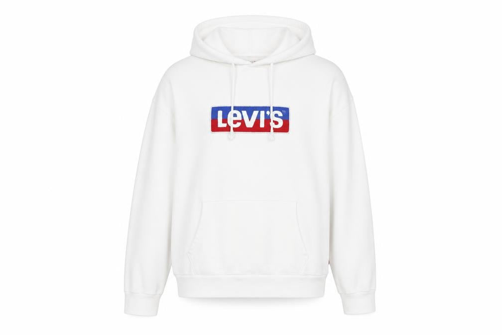 Mens UK S Regular Levi's White Pullover Hoodie