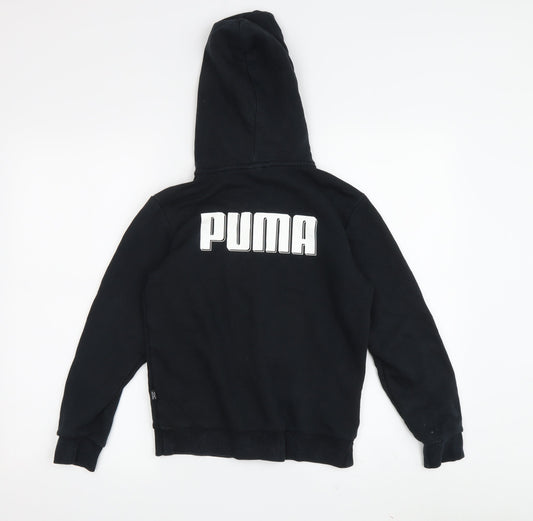 Puma Boys Black Hoodie Full Zip 8-9 Years