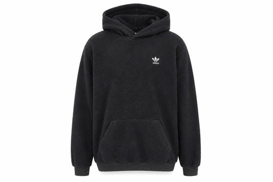 Front view of adidas Men's Black Pullover Hoodie, size M