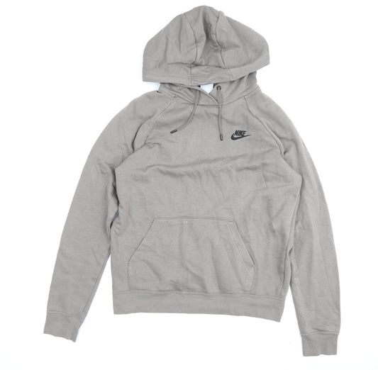 Nike Men's Grey Pullover Hoodie Size S with Logo