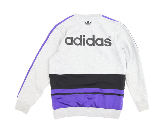 Adidas Men's Grey Sweatshirt M Crew Neck Graphic Print