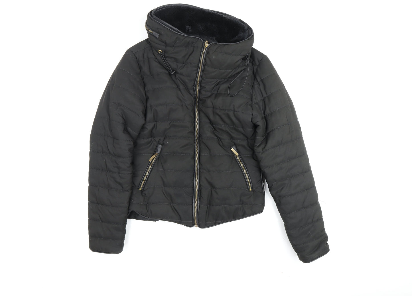 Rising Women's Black Puffer Jacket M with Hood