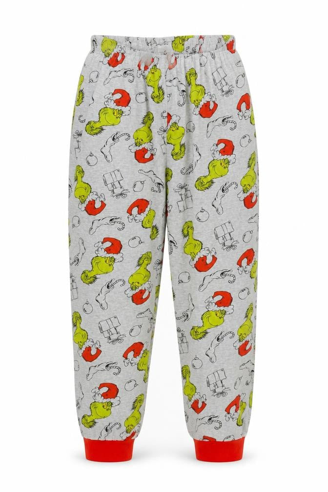 Matalan Boys Grey Grinch Pyjama Pants 12 Years Christmas