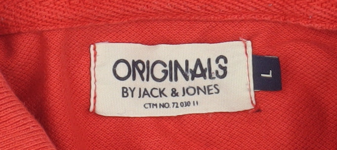 Jack & Jones Red Men's Polo Shirt L Size Casual