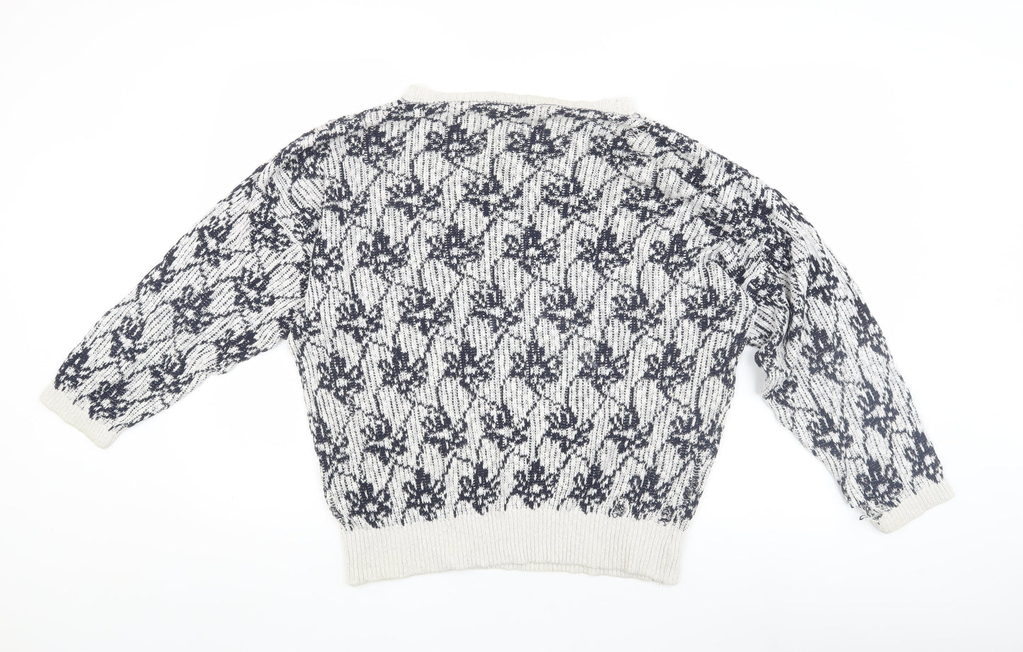 Jaeger Women's Floral Knit Pullover Jumper Size 12