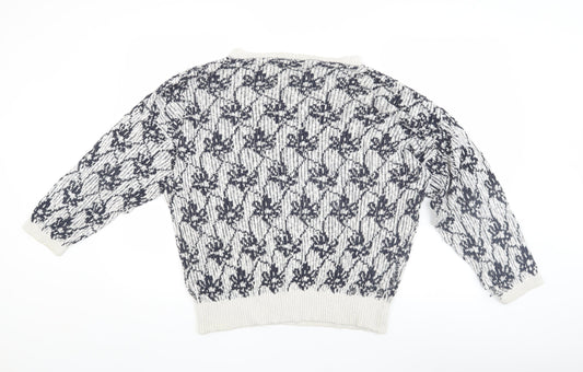 Jaeger Women's Floral Knit Pullover Jumper Size 12